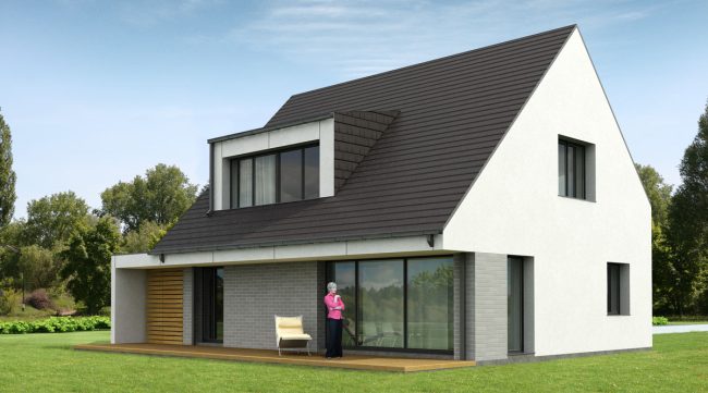 Energiją taupantis namo projektas su mansarda