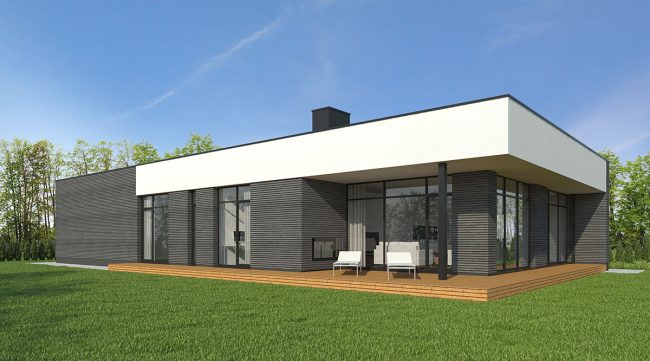 vieno auksto modernaus namo projektas